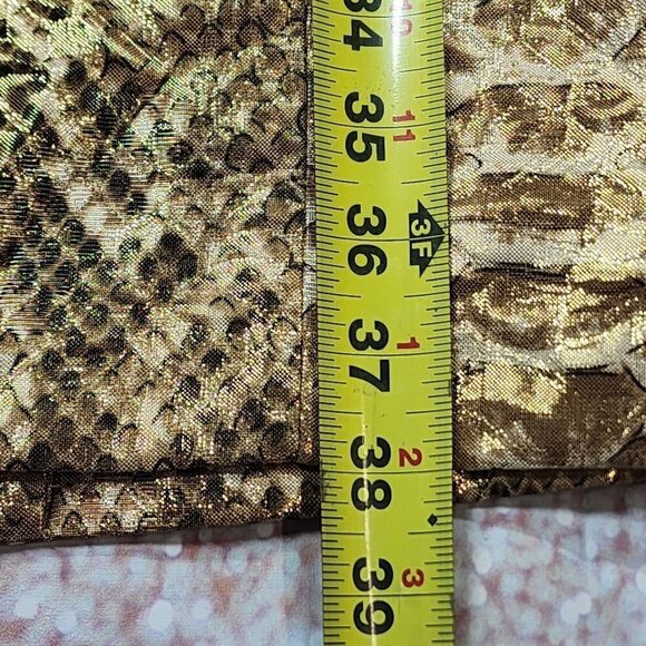 Tracy Reese Vintage Silk and Gold Metallic Snakeskin Dress, Women's 8 - Picture 7 of 7